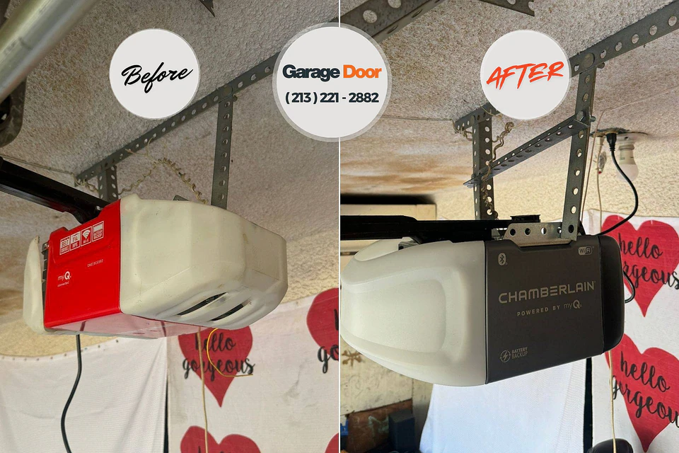 Before and after: garage door repair Scottsville, KY